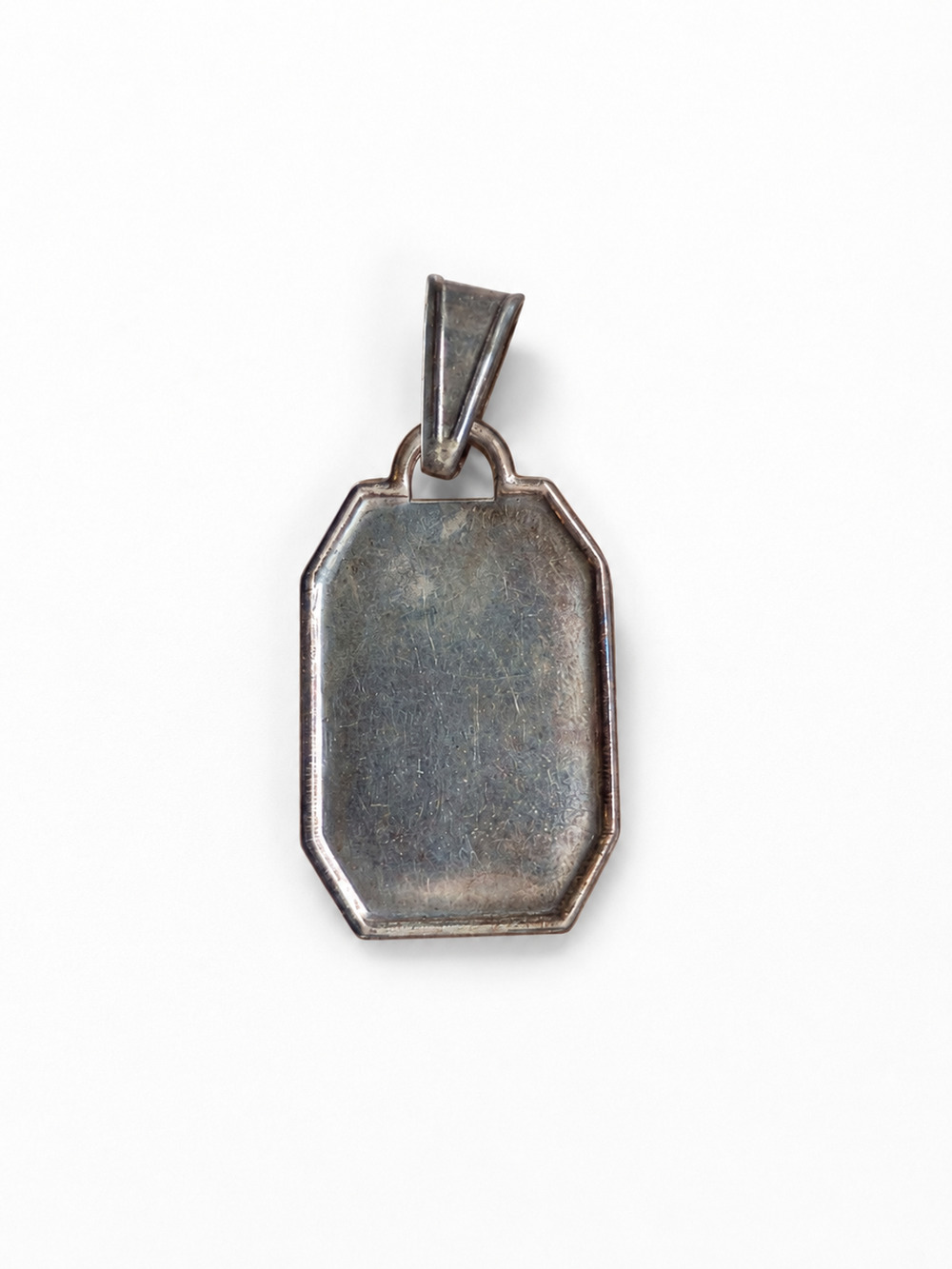 Vintage Sterling Silver 925 Engravable Rectangle Tag Pendant Charm